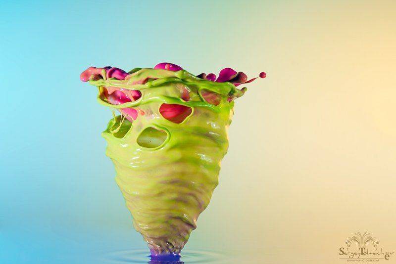 Вода, Всплеск, Жидкость, Капли, Мороженое, Разноцветные, Твист, Сергей Толмачев