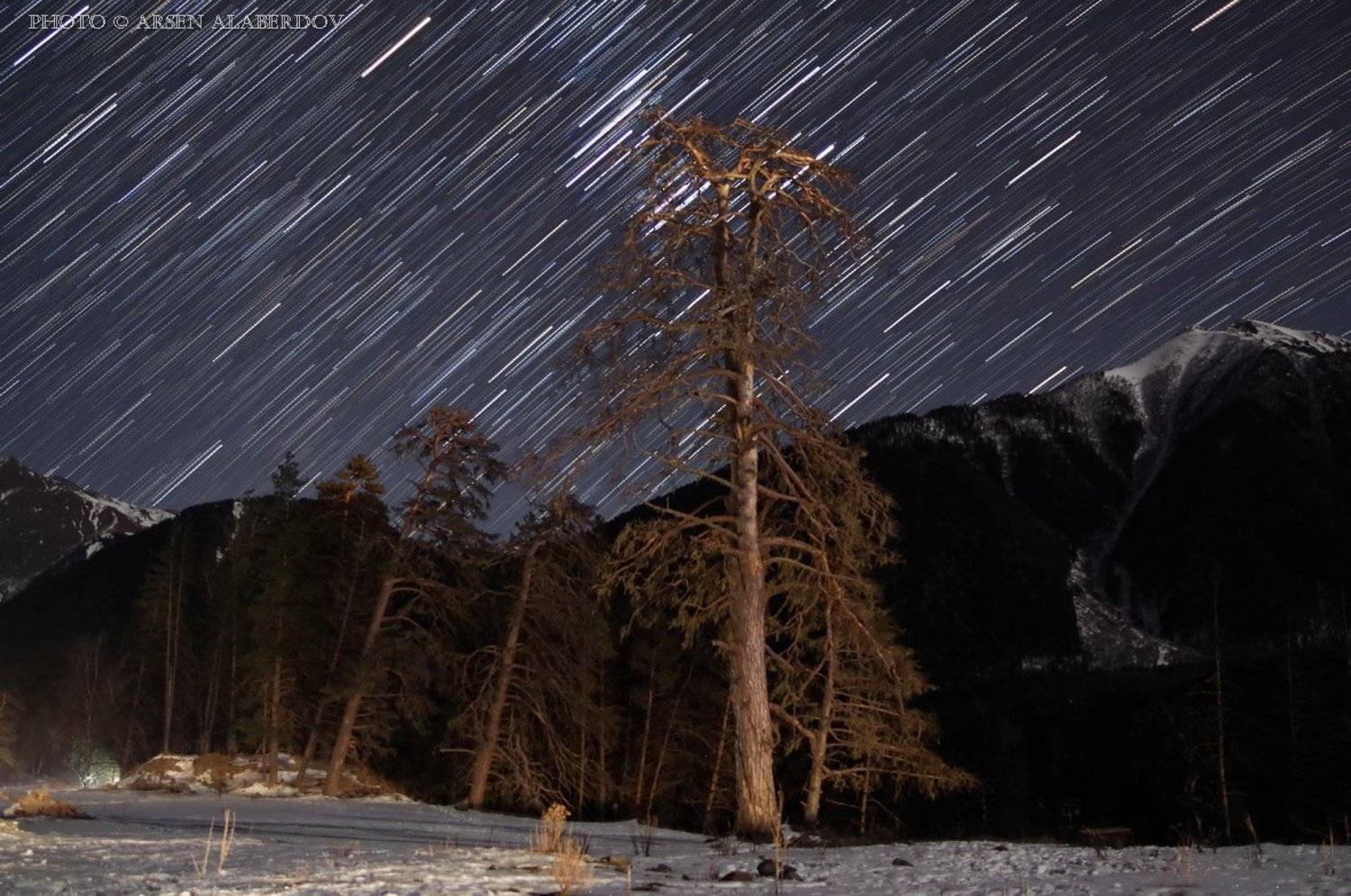 Архыз, Горы, Длинная выдержка, Звёздная ночь, Звёздные треки, Звёзды, Карачаево-Черкесия, НОЧНАЯ СЪЁМКА, Ночное небо, Ночной пейзаж, Арсен Алабердов