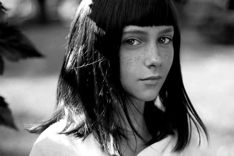 портрет, девочка, blackandwhite, girl, freckles, portrait *** фото превью