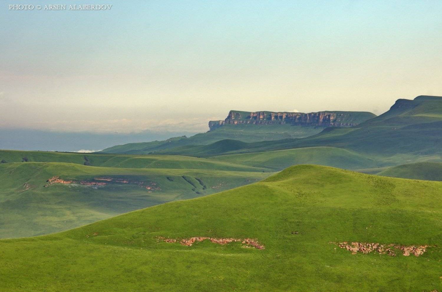 Восход, Горы, Зелень, Карачаево-Черкесия, Лето, Небо, Предгорья, Трава, Утро, Холмы, Арсен Алабердов