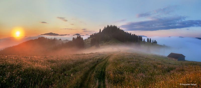Горы, Дземброня, Карпаты, Рассвет, Туман *** фото превью