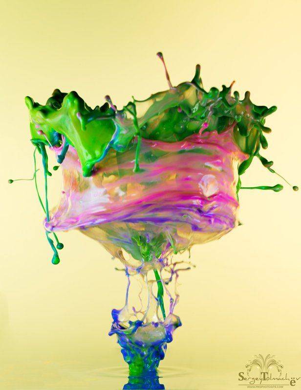 Брызги, Вода, Жидкость, Капли, Макро, Цветные капли, Сергей Толмачев