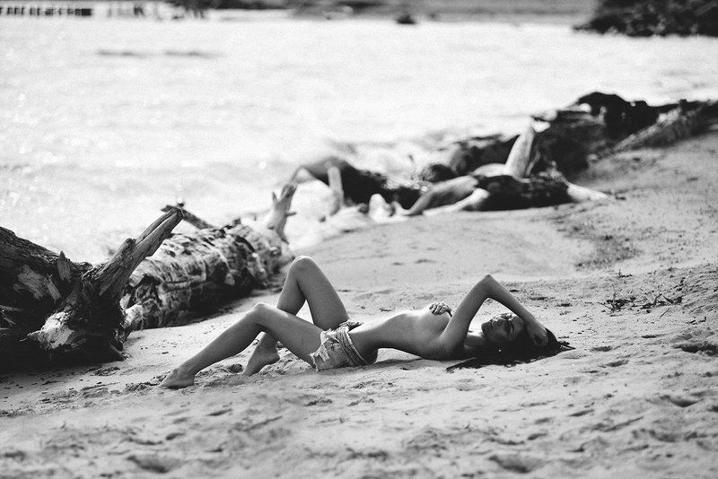 Nikon 80-200, Nikon d800, Красивая девушка, Черно-белое фото Ирина фото превью