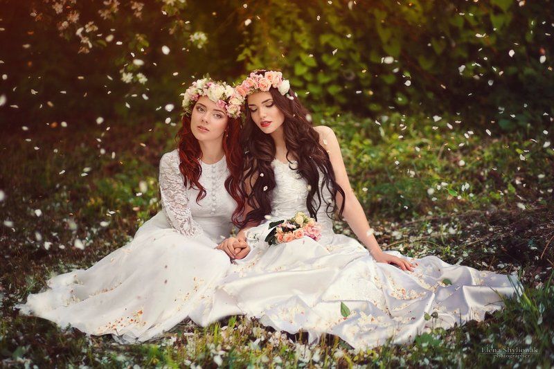 весна, лепестки, девушки, портрет, нежность, цветы sighing фото превью