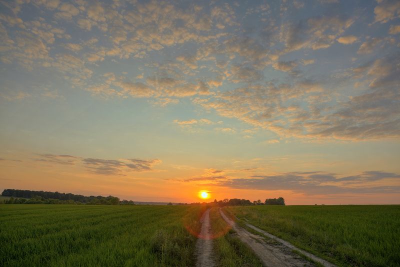 Летний закат фото превью