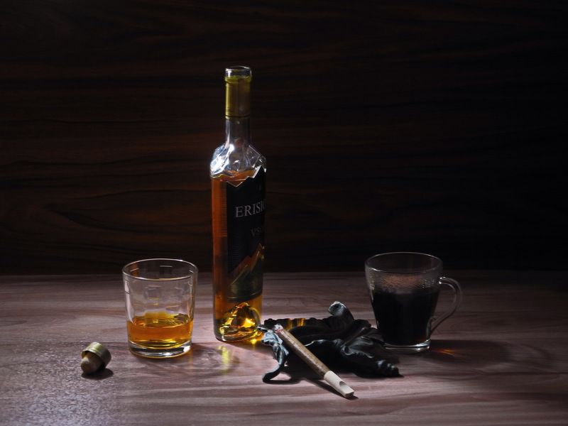 коньяк, виски, бренди,сигара, кофе, чай, Коньяк, сигара, кофе... фото превью