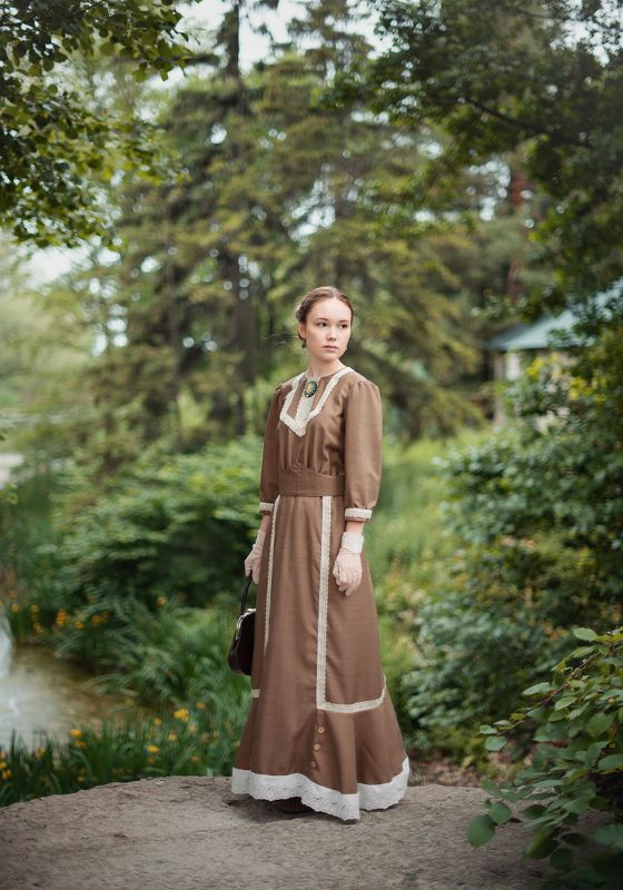 девушка, модерн, винтаж, ретро, портрет Дина фото превью