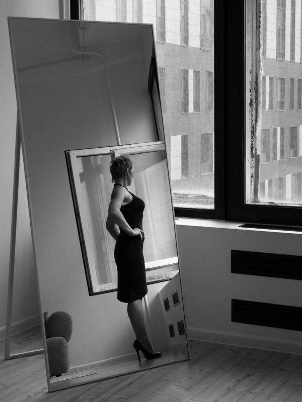 Black and white, Monochrome, Portrait, Fashion, Moscow, Russia The female reflections фото превью