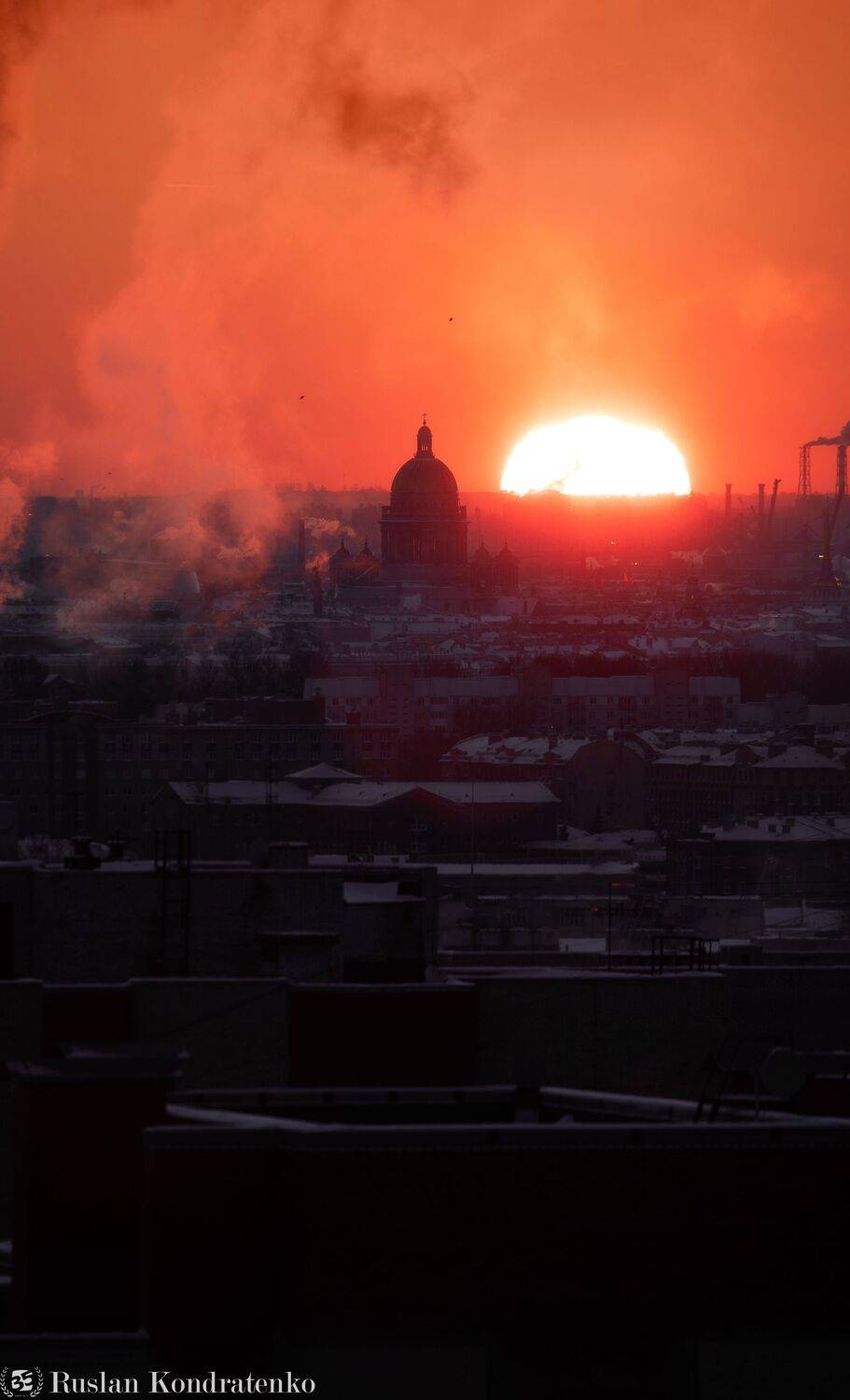 санкт-петербург, закат, исаакиевский собор, прострел, Кондратенко Руслан