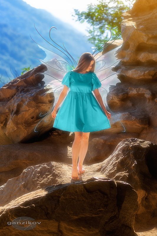 фея, пещера, крылья, коллаж Фея сырных пещер фото превью