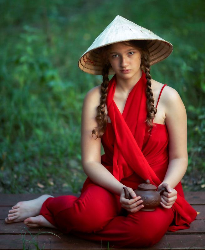 девушка, образ, фотосессия,girl, beautiful,portrait, nature Вьетнамская девушка фото превью