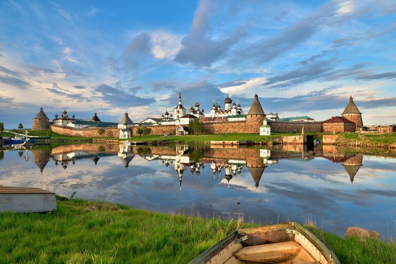 соловки, белое море, монастырь, белая ночь, отражение, залив, храм, Соловецкая классика фото превью