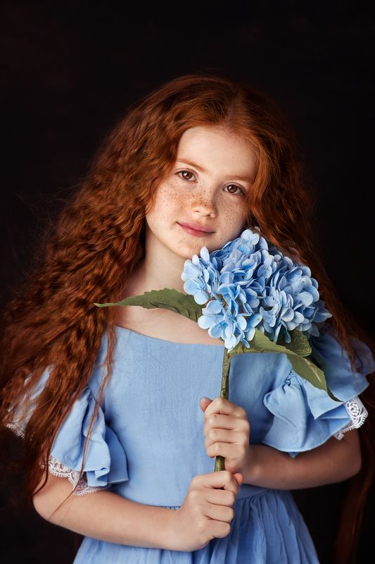 портрет, детский портрет, рыжая модель, рыжая девочка Софья фото превью