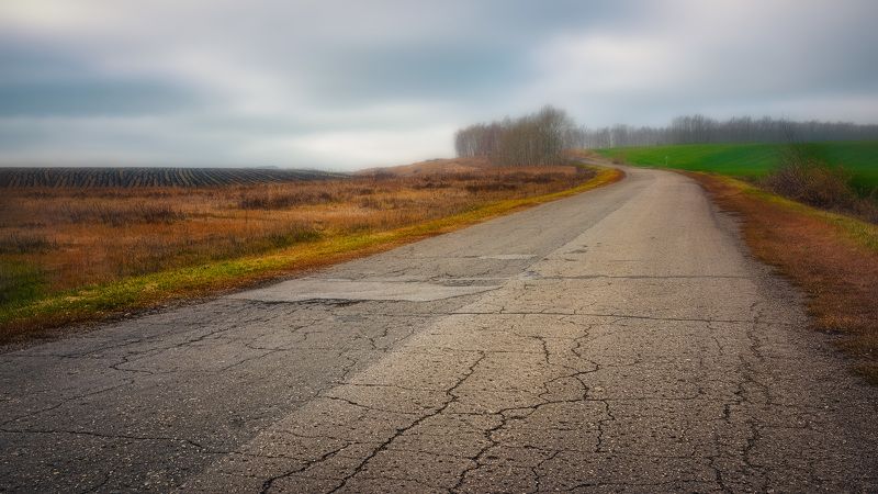 Осенняя дорога фото превью