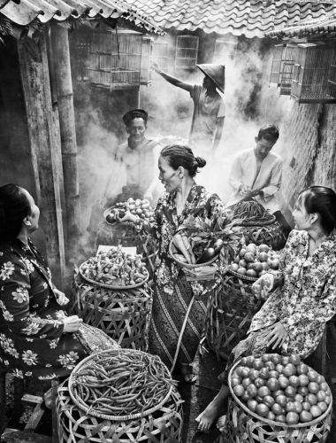 Old Woman at Traditional Market in the morning