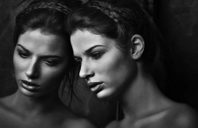 woman beauty BW blackand white portrait Carla фото превью