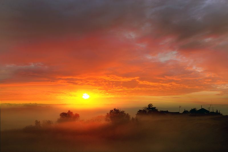 пейзаж,закат  фото превью