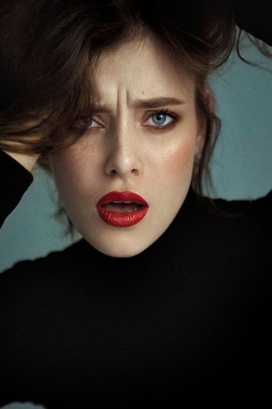 portrait, girl, model, eyes, hair, lips, face, beauty, facial, make-up, photographer, russia, nikon VV фото превью