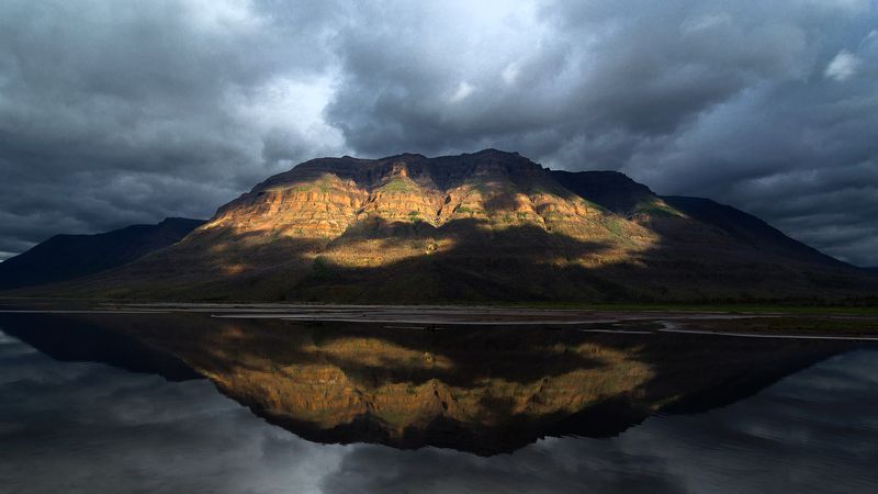 Плато, Путорана, Озеро, Свет Небесный прожектор фото превью
