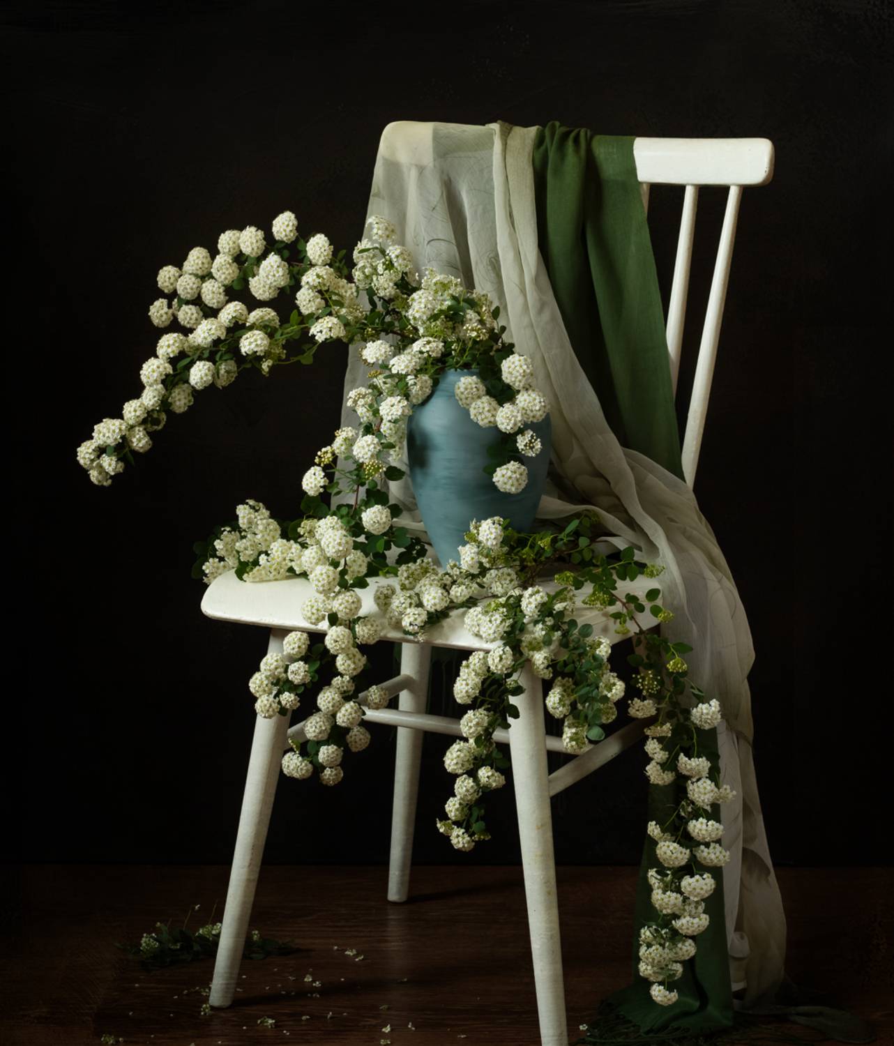 натюрморт, цветы, спирея, Оля