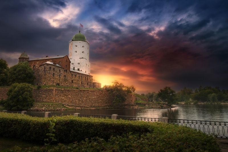 выборг, закат, лето, замок Выборг фото превью