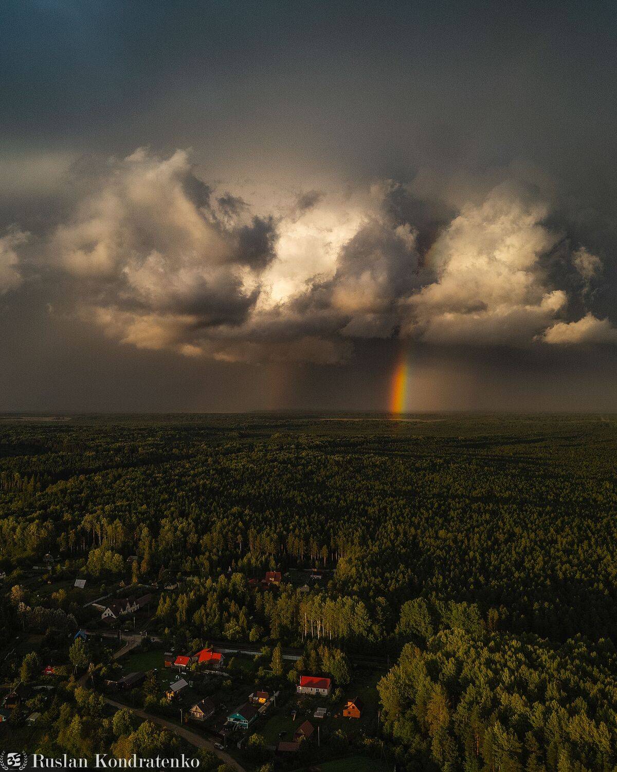 гроза, радуга, введенское, ленинградская область, тучи, облака, аэрофото, аэрофотография, Кондратенко Руслан