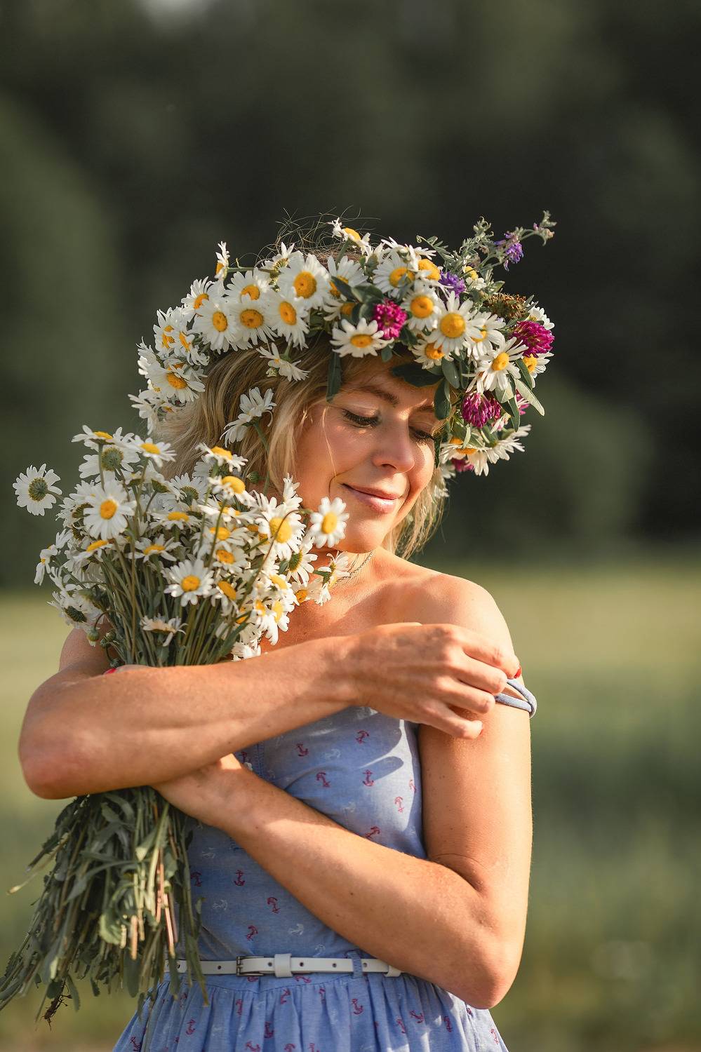 девушка, ромашки, девушка с венком, девушка в ромашках, Ирина Ларина