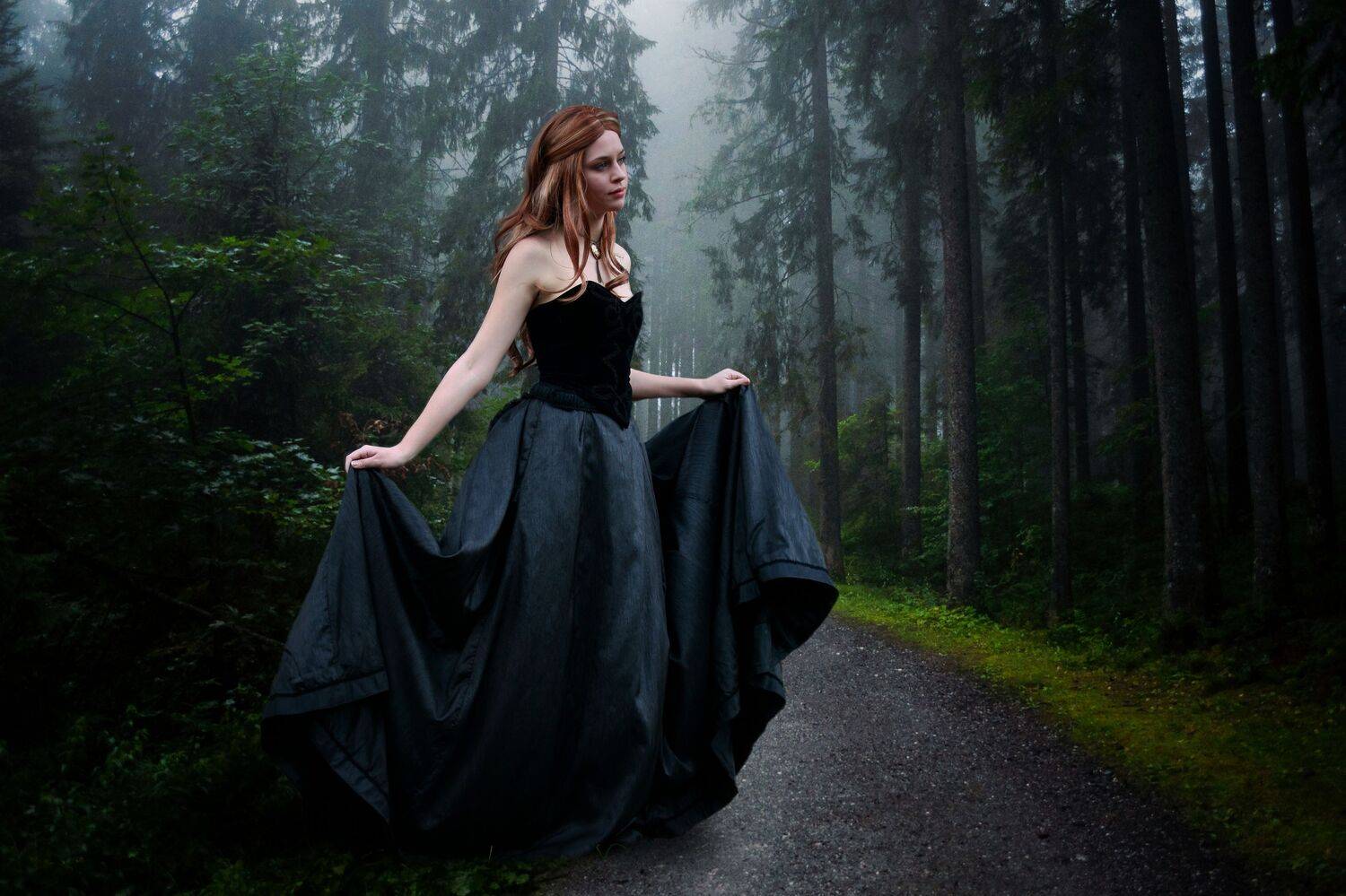 девушка, лес, Sergii Vidov