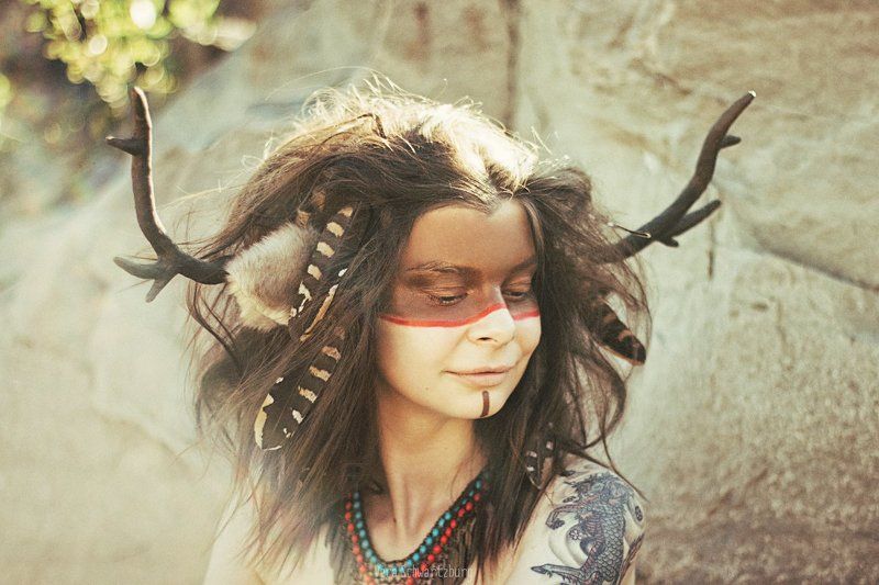 мифология, сказки, девушки, индейцы Девушка-олень фото превью
