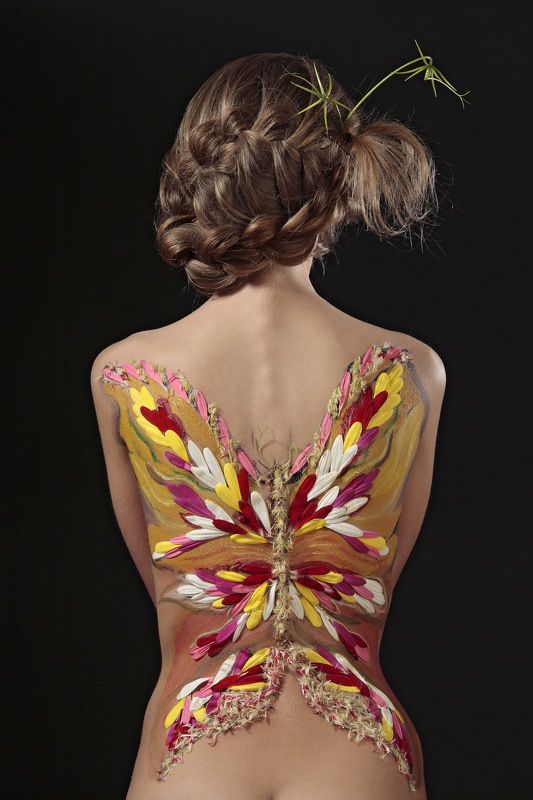 портрет, боди-арт, флористика, Люди Образы Эпохи, Алексей Попов Бабочка фото превью