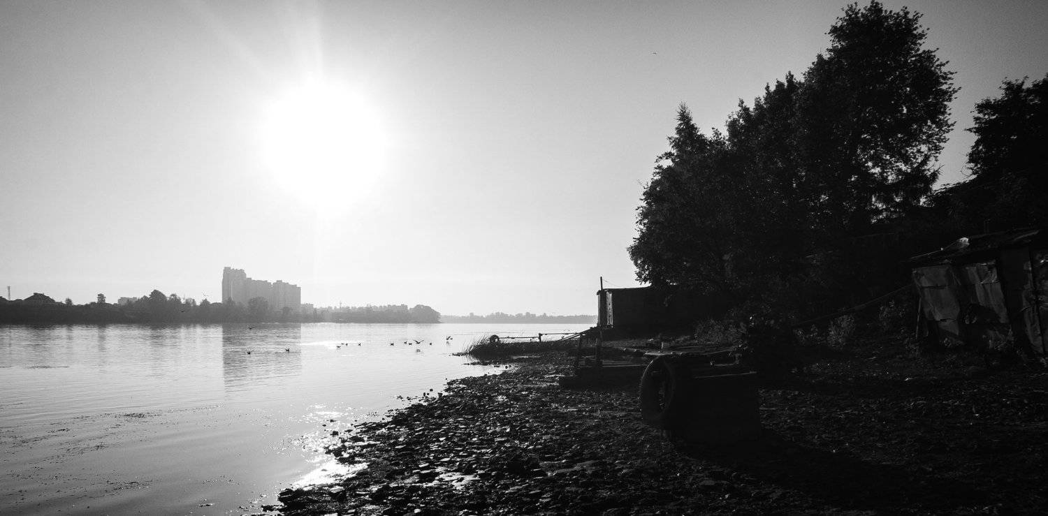 B&w, Birds, Black & white, Photo, Sky, Water, Рустем Галямов