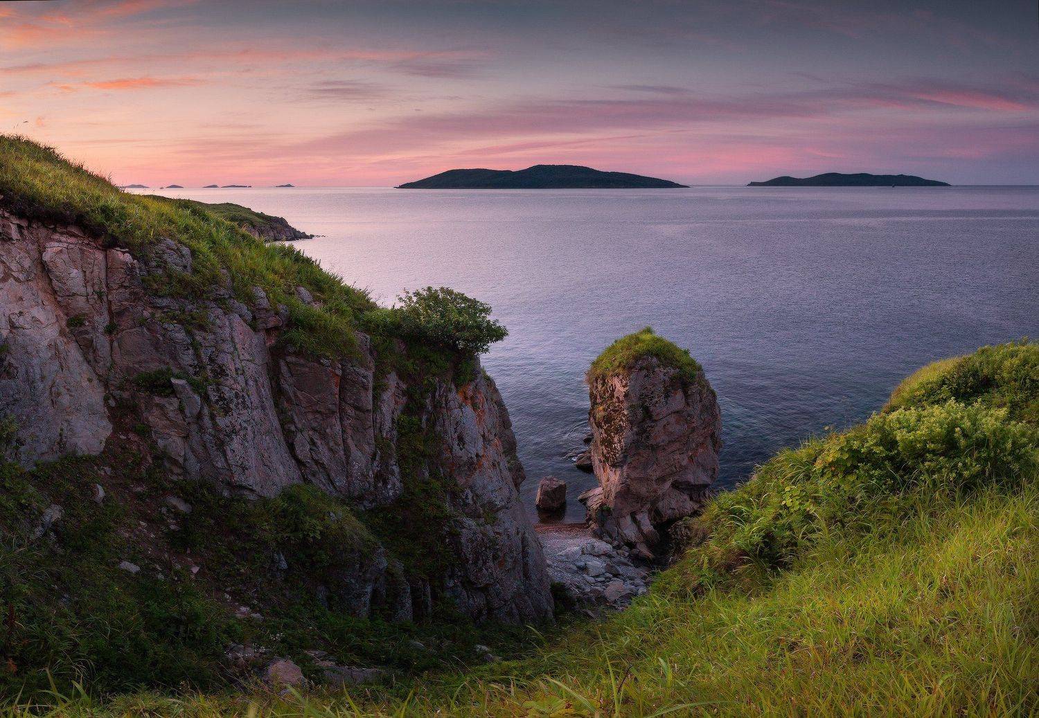 Камни, Море, Небо, Острова, Скалы, Утро, Андрей Кровлин