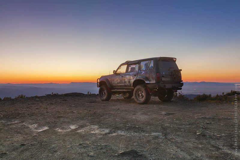 Сахалин, остров, Россия, путешествия, закат, на вершине, машина, джип, красота, природа, смотровая, sunset, nature, Russia, Sakhalin, island, at the top, viewpoint Джиппинг фото превью