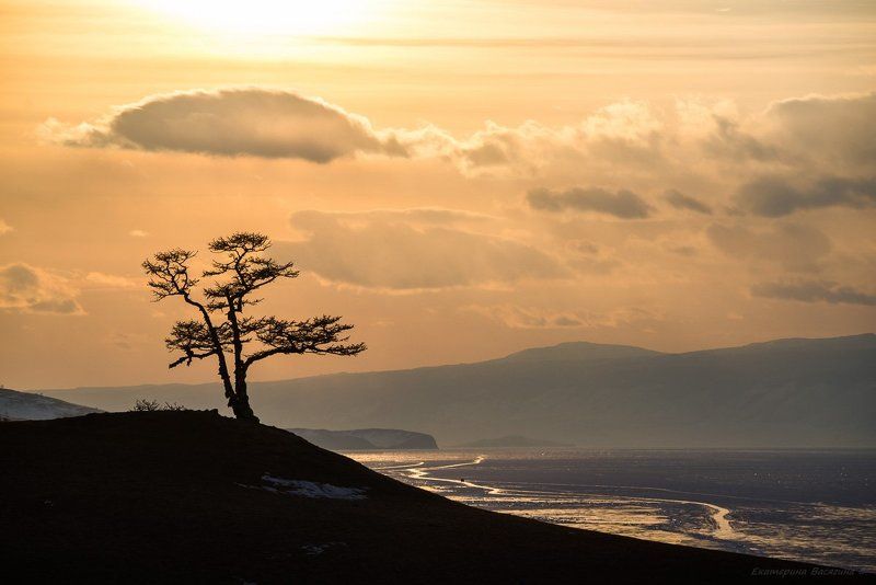 байкал, россия, путешествия, хужир, зима, лед, закат Вечернее настроение... фото превью