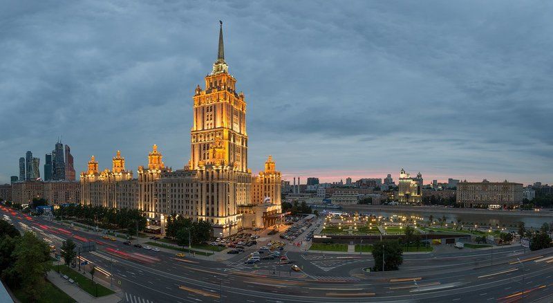 гостиница, Украина, Москва, Россия, река Вид на гостиницу Украина фото превью