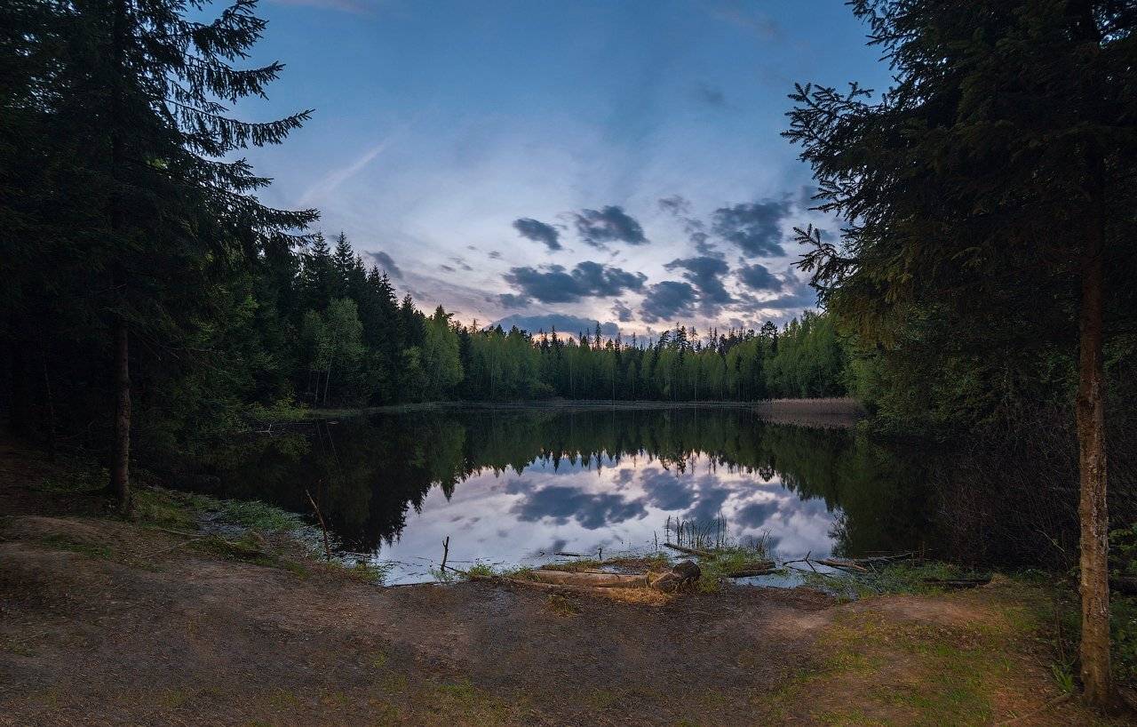 Водоём, Закат, Лобня, Озеро, Пейзаж, Подмосковье, Природа, Сергей Вьюнов