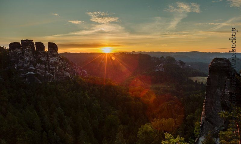Восход, Германия, Саксония, Утро утренние зарисовки на Bastei... фото превью