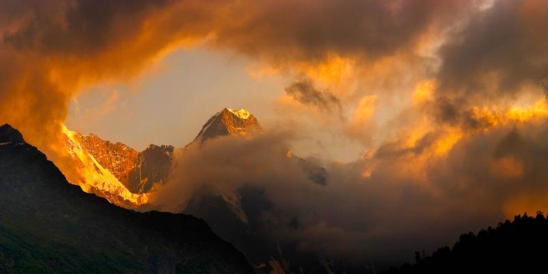 приэльбрусье, горы, закат небесные игры светом фото превью