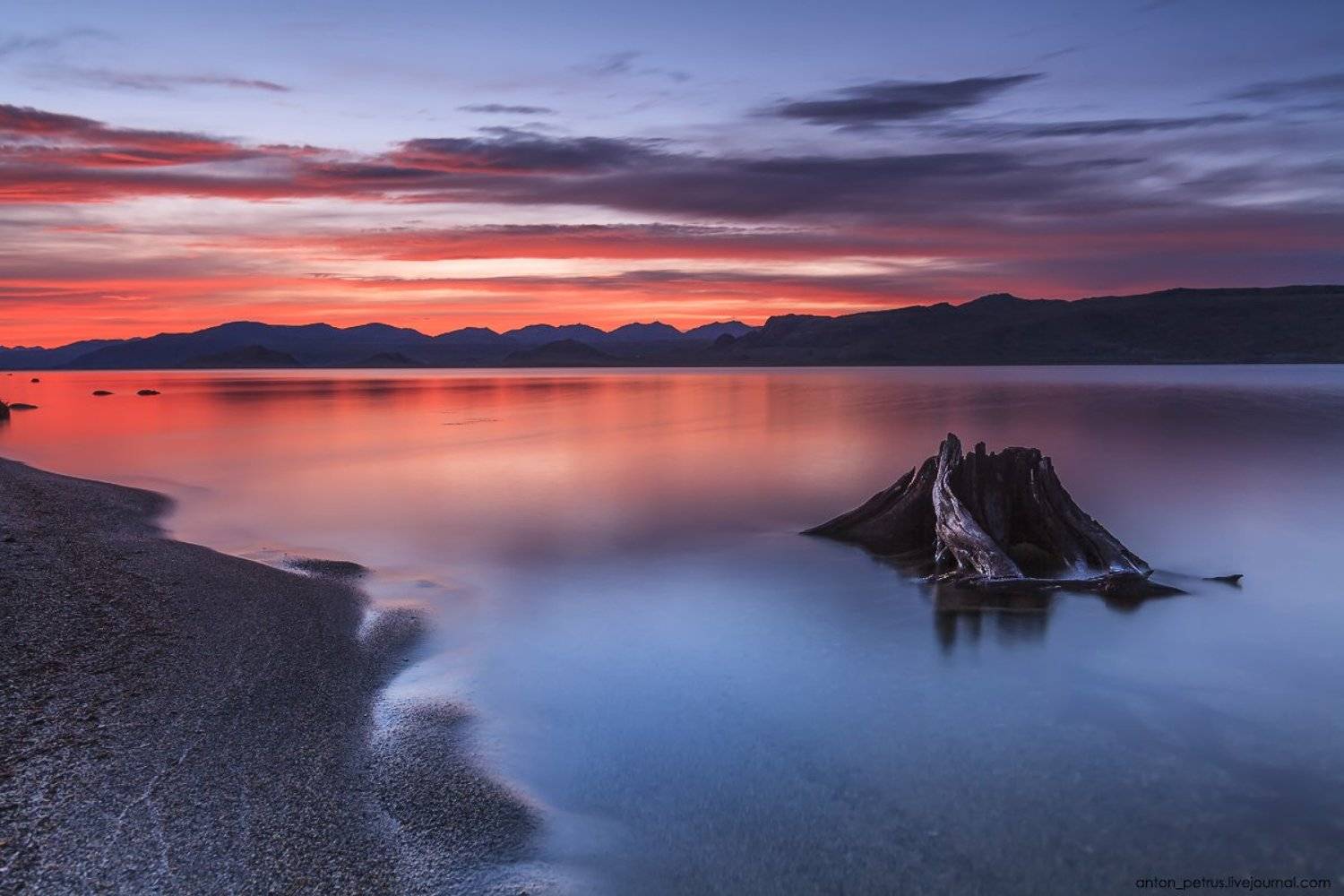 алтай, горы, закат, монголия, озеро, отражение, Антон Петрусь