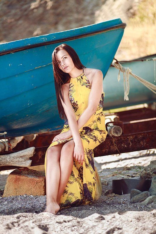 portrait boat summer san dress retouch beauty Maria фото превью