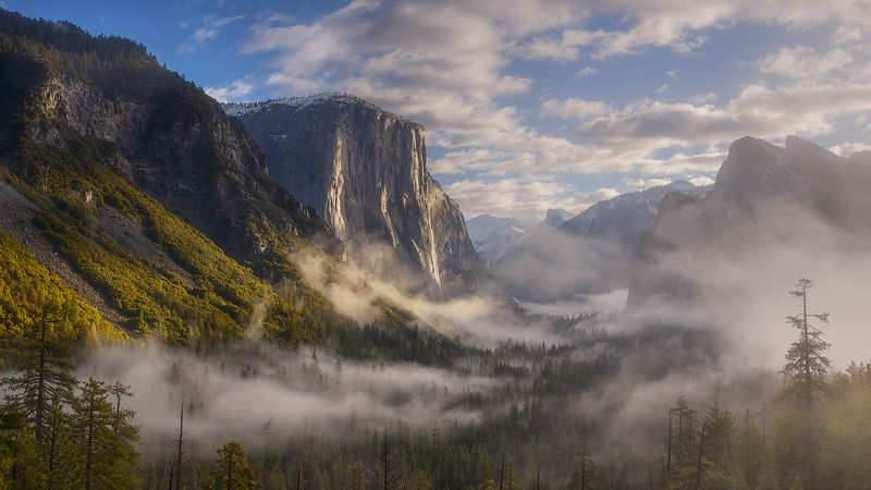 usa, california, yosemite, fog, tunnel view Tunnel View Yosemite фото превью