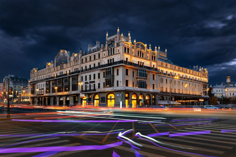 город, архитектура, москва, улица, street, city, moscow, russia, architecture, ночь, night Отель Метрополь. Москва. фото превью