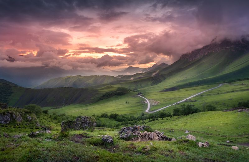 ингушетия горы лето закат вечер На исходе дня... фото превью