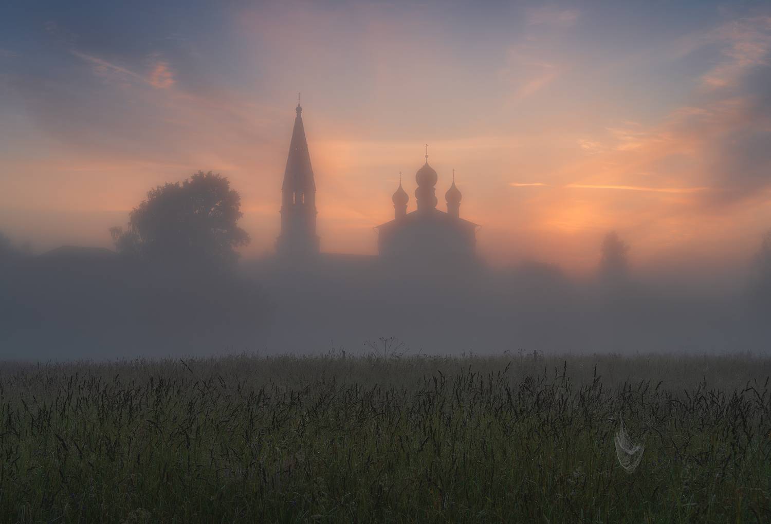 храм, туман, пейзаж, рассвет, осенево, ярославская область, Левыкин Виталий