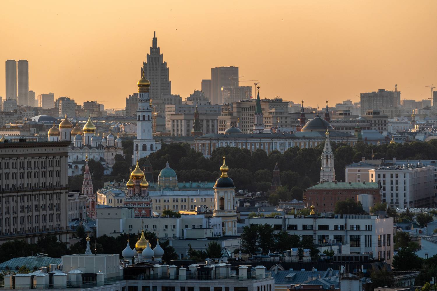 москва, закат, кремль, колокольня ивана великого, успенский собор, moscow, kremlin, sunset, Баландин Дмитрий