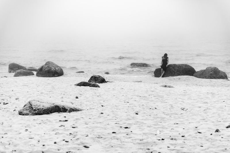 чб, черно-белая фотография, море, туман, балтика, женский портрет, монохром, mist, fog, ostsee, baltica, sea, sea coast, shore, woman, woman portrait, people, bnw, bw. monochrome,, black and white, *** фото превью
