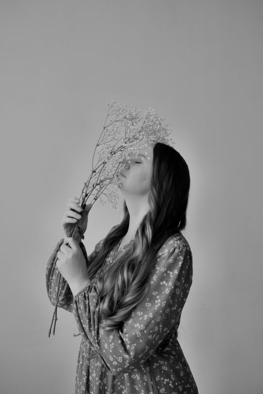 #женскийпортрет #чернобелое ЦВЕТЫ. фото превью