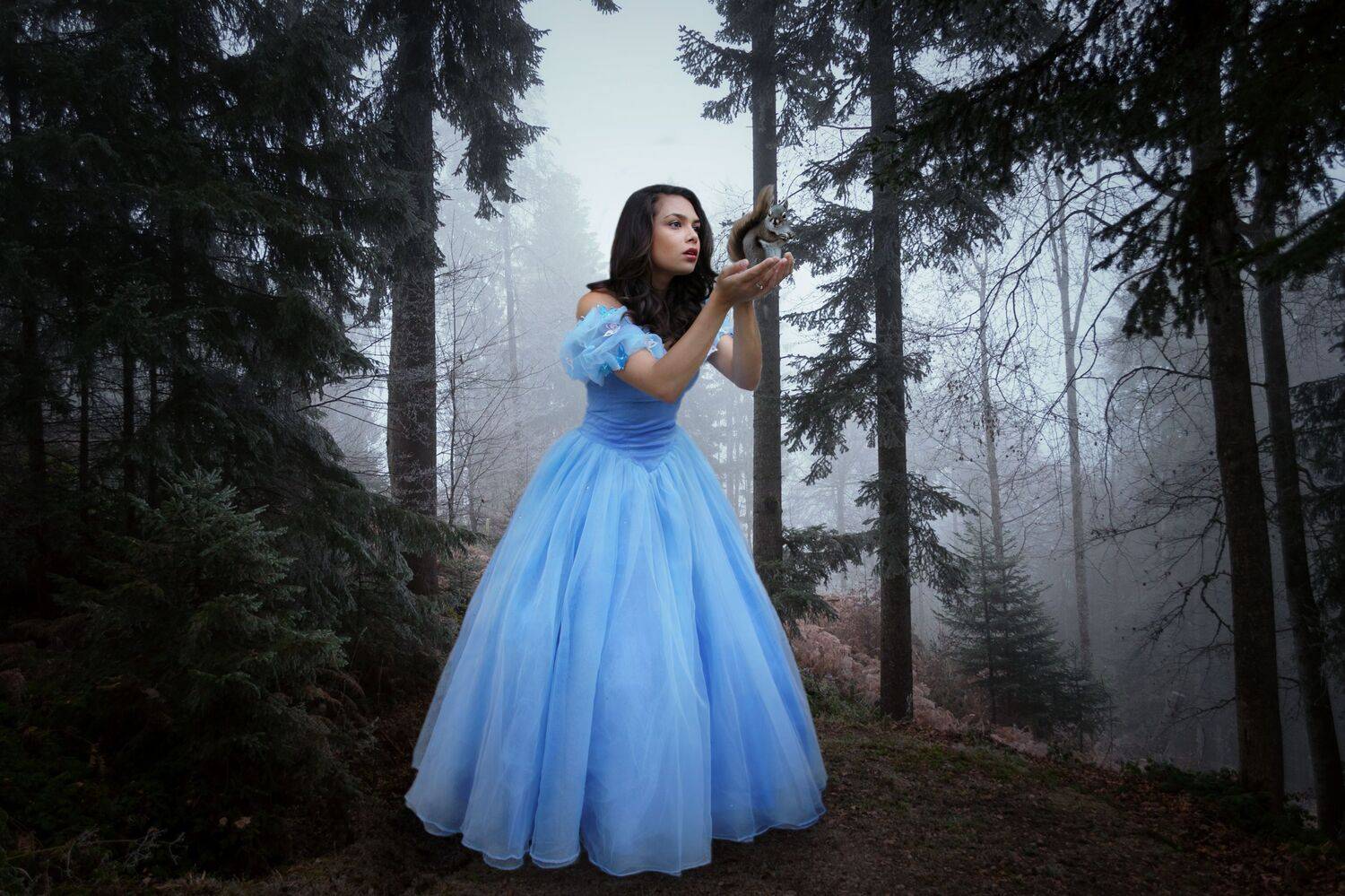 девушка, лес, белка, Sergii Vidov