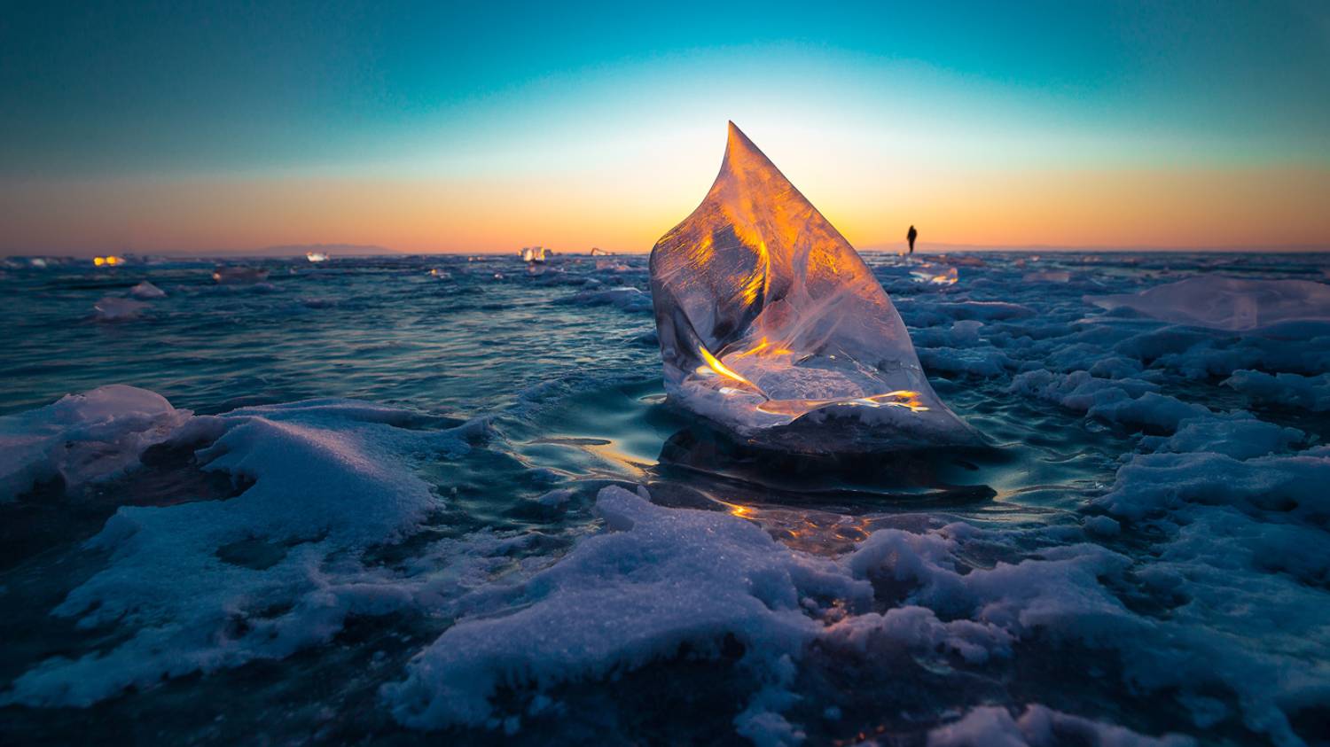 Восход, Лёд, Озеро, Байкал, Сергей Андреев