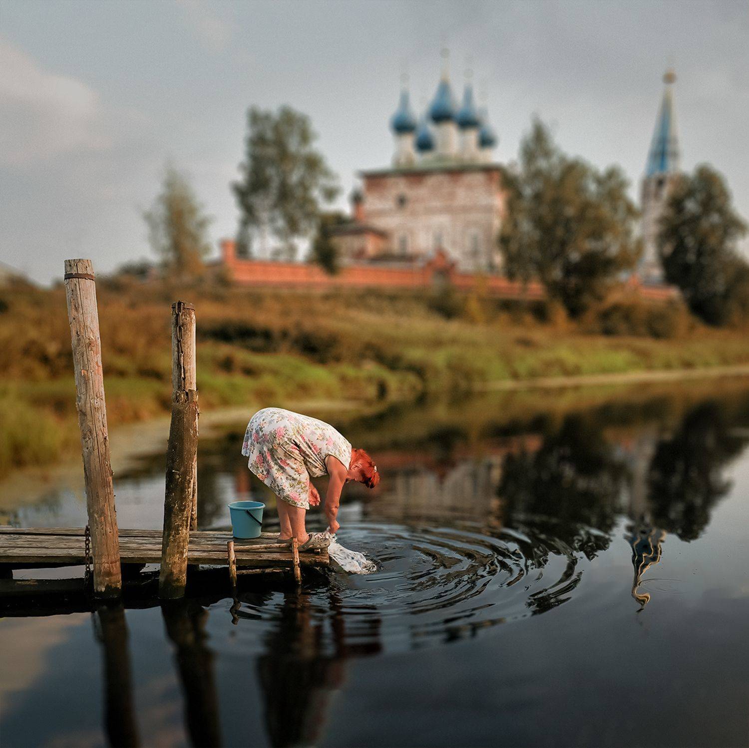 пейзаж,дунилово,вечер,бабушка,путешествие,храм, Natalia Bolotenkova